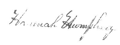 Hannah Humphrey's signature