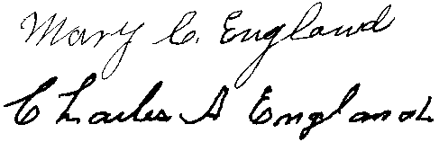 Charles and Mary England Signatures