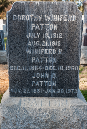 The gravestone for John, Winiferd, and Dorothy. Oak Hill Memorial Park, San Jose, California