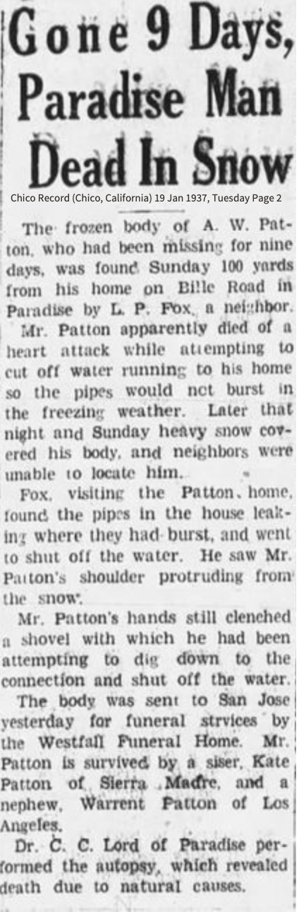 Alfred Patton's obituary