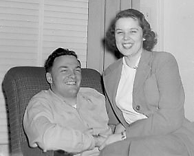 Beck and Nancy, probably in the early 1950's at the Menlo Park house.
